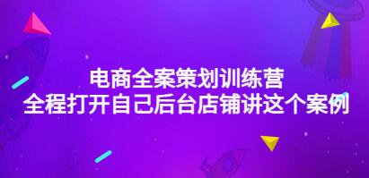 《电商全案策划训练营》全程打开自己后台店铺讲这个案例