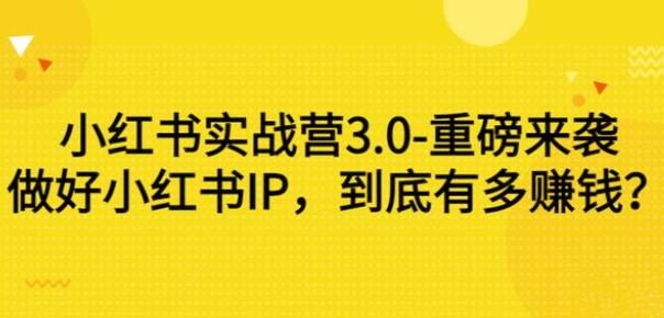 谢无敌《小红书实战营3.0》带你打造小红书提款机