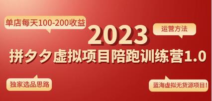 《拼多多虚拟项目陪跑训练营1.0》单店每天100-200收益，独家选品思路和运营