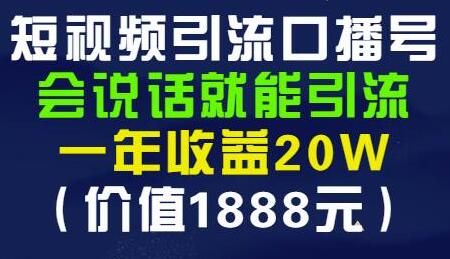 安妈《短视频引流口播号》会说话就能引流，一年收益20W