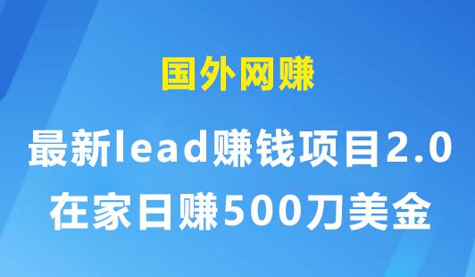 国外网赚-最新lead赚钱项目2.0，在家日赚500刀美金