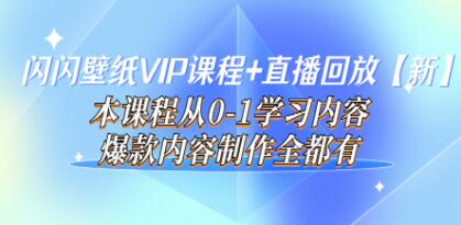 闪闪《壁纸号运营教程》直播回放【新】从0-1学习，爆款内容制作