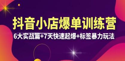 《抖音小店爆单训练营》6大实战篇+7天快速起爆+标签暴力玩法