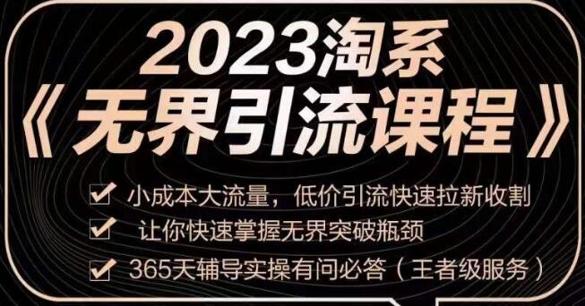 《淘系无界引流实操课程》小成本大流量，低价引流快速拉新收割