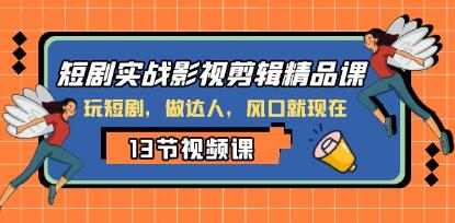 《短剧实战影视剪辑精品课》玩短剧，做达人，风口就现在